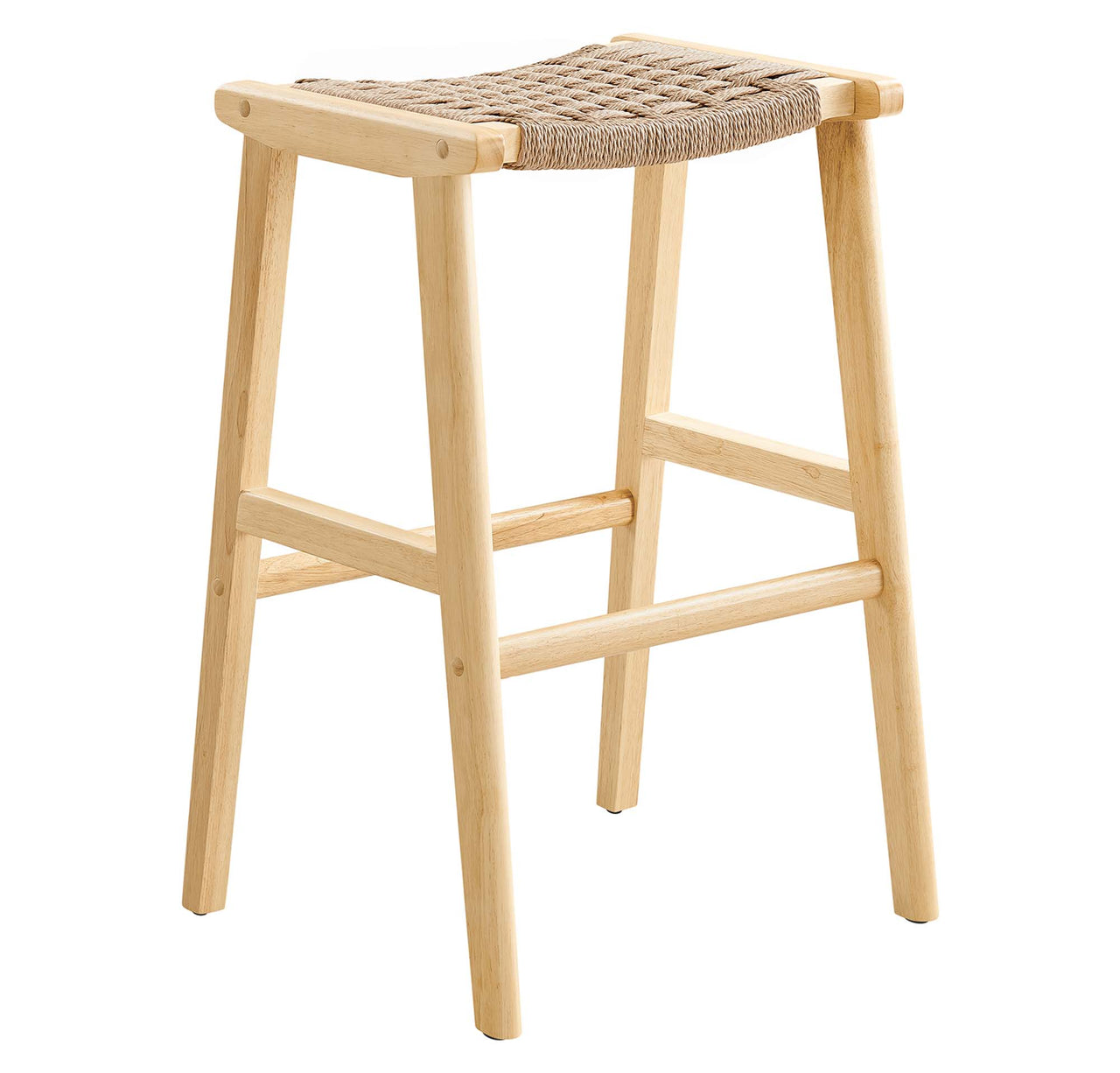 Hunter Bar Stool Set of 2, Natural Wood