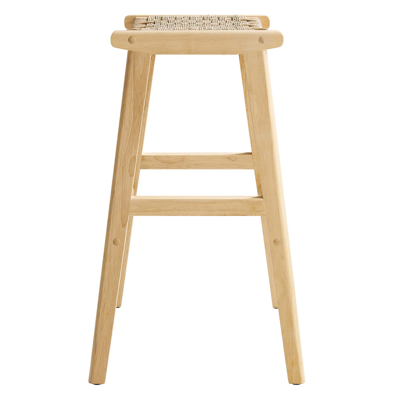 Hunter Bar Stool Set of 2, Natural Wood