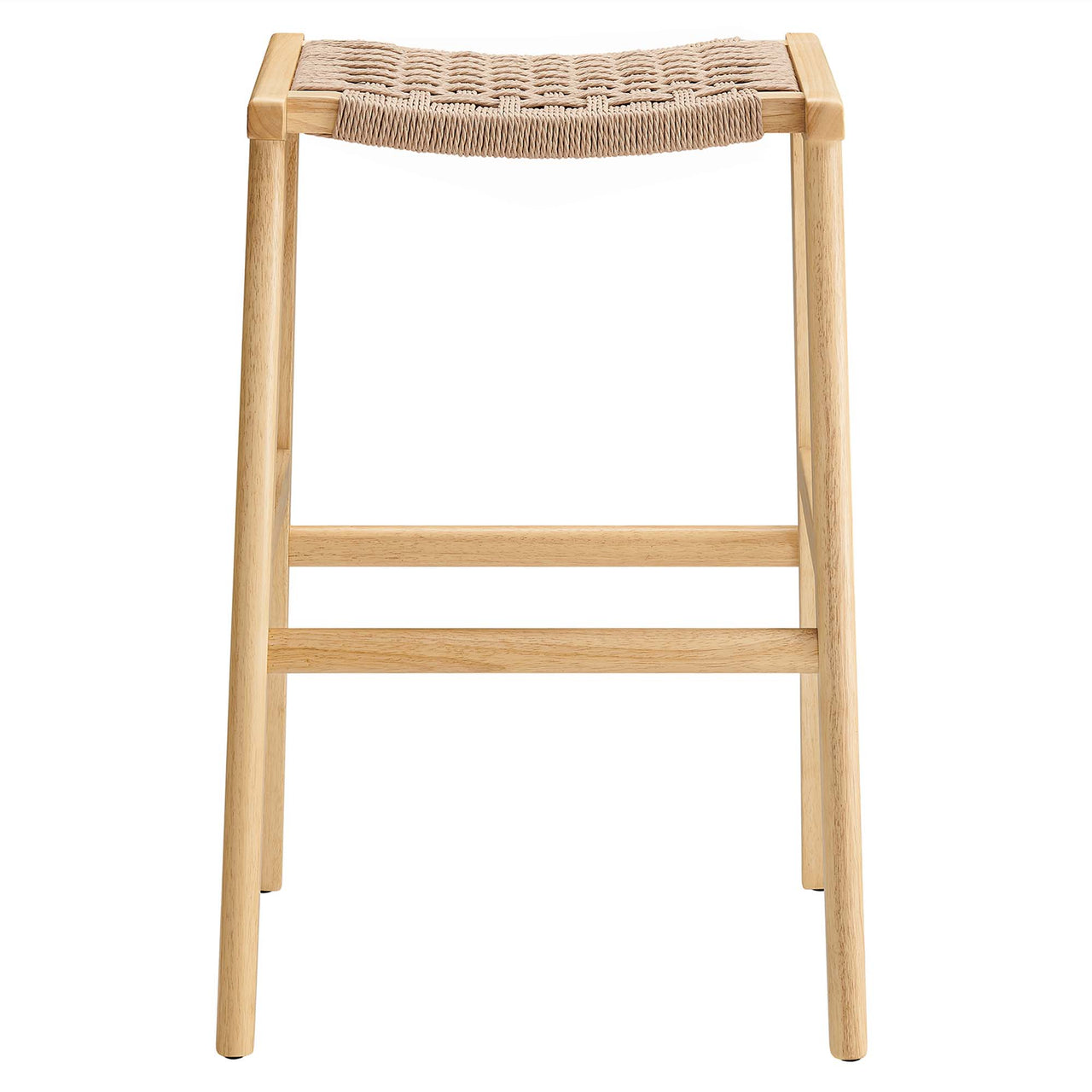 Hunter Bar Stool Set of 2, Natural Wood