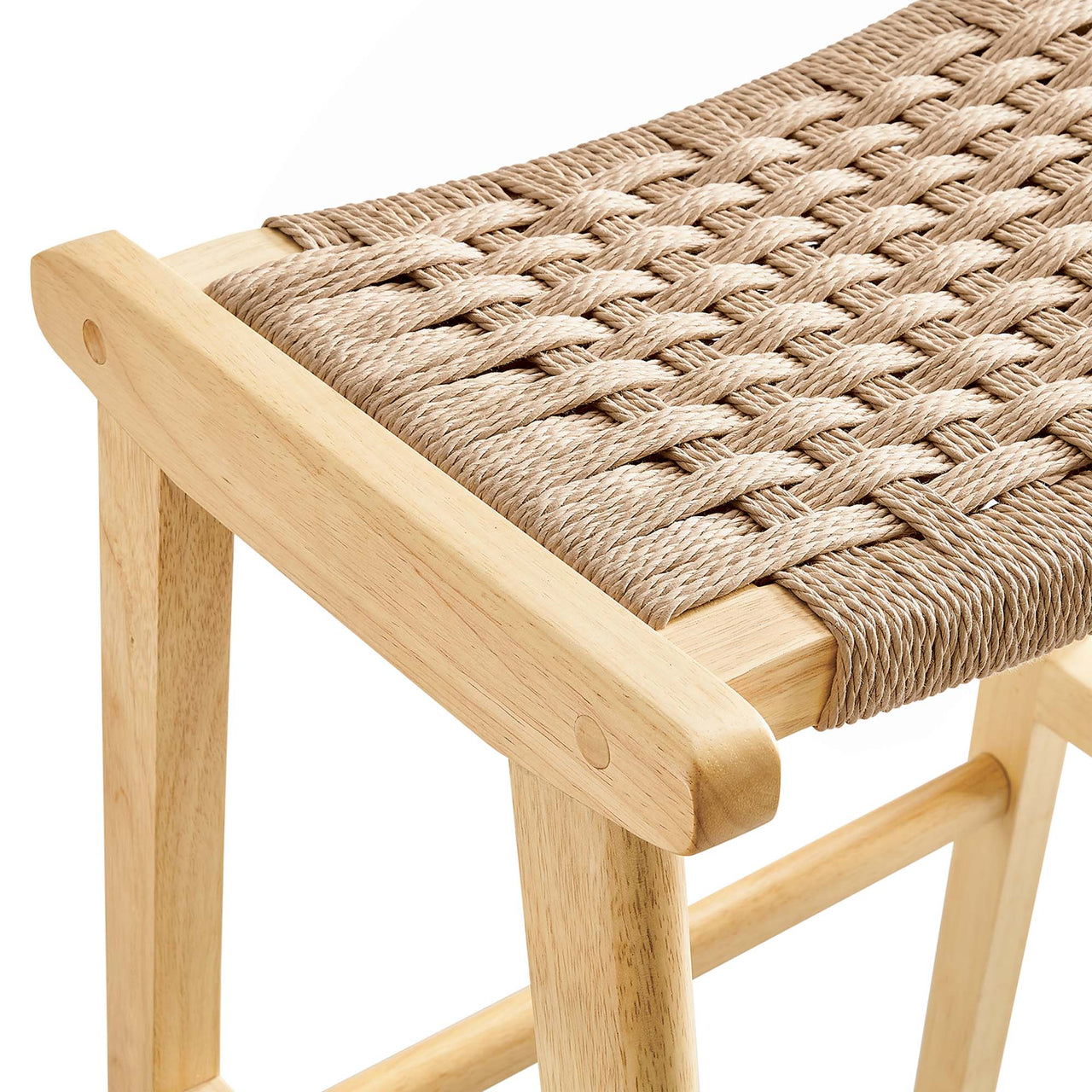 Hunter Bar Stool Set of 2, Natural Wood