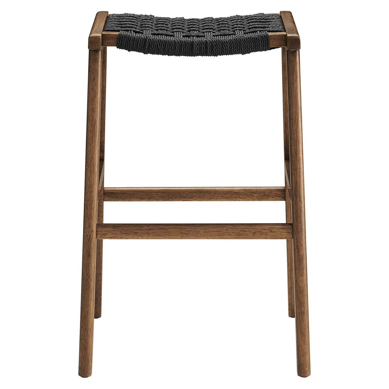 Hunter Bar Stool Set of 2, Walnut & Black