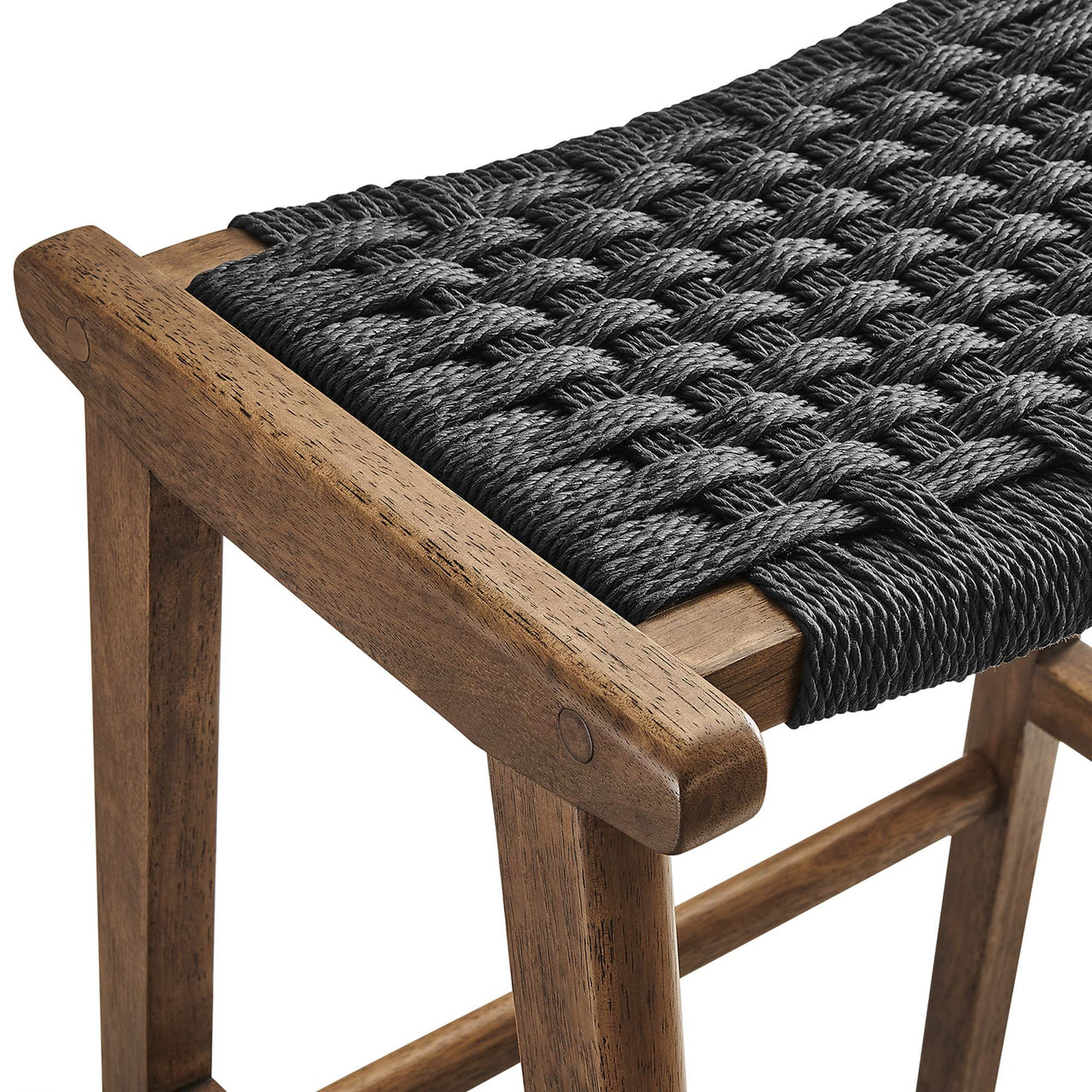 Hunter Bar Stool Set of 2, Walnut & Black