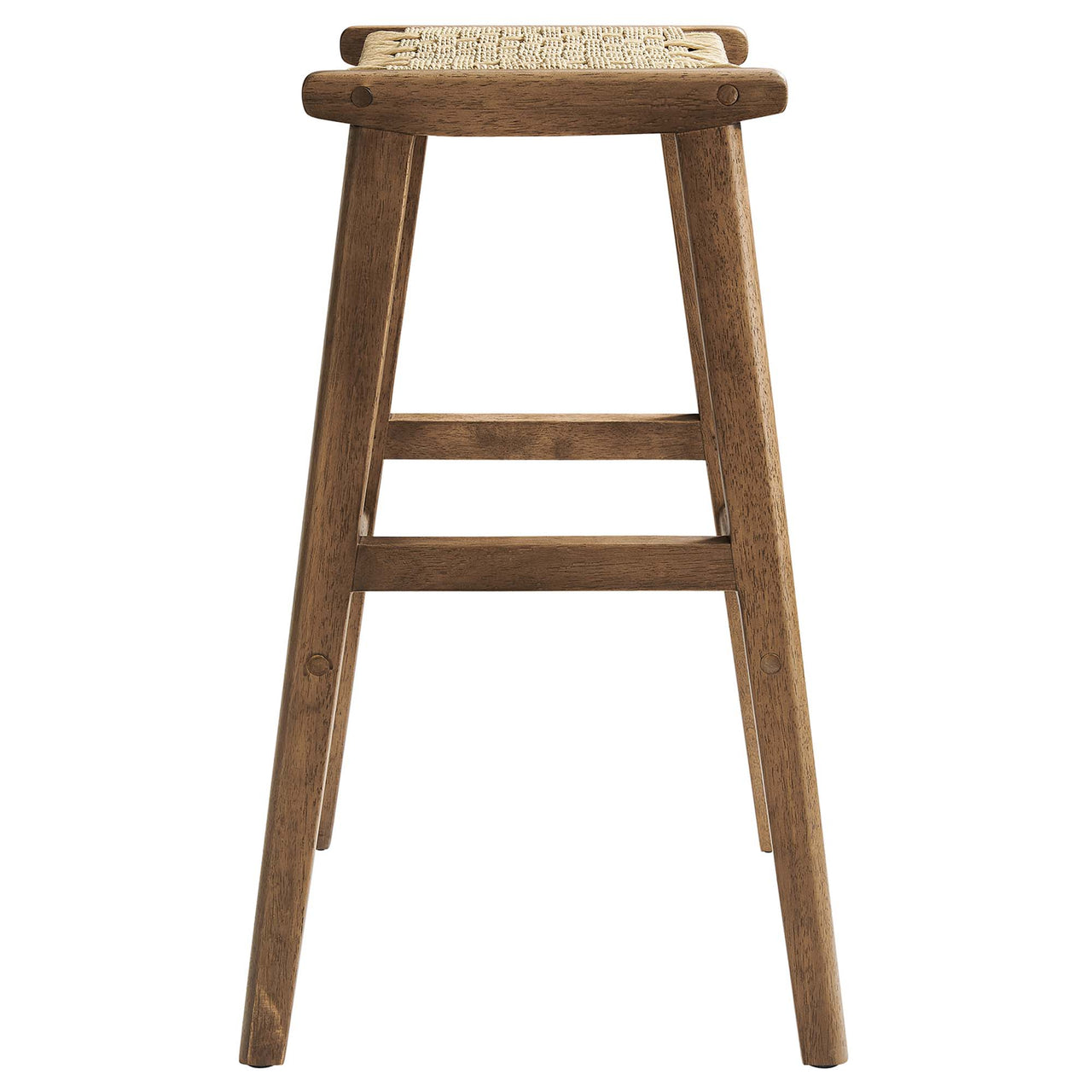 Hunter Bar Stool Set of 2, Walnut & Natural Wood