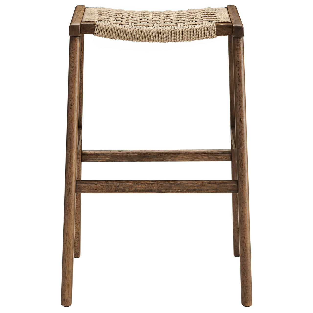 Hunter Bar Stool Set of 2, Walnut & Natural Wood