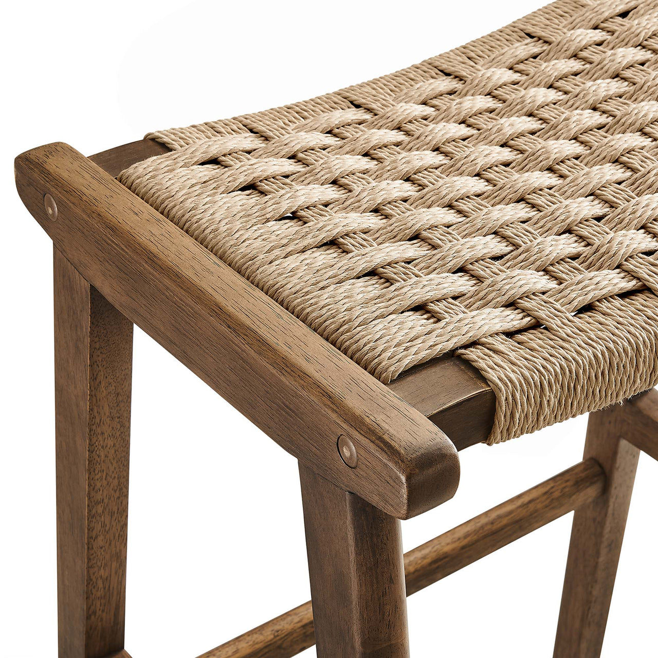 Hunter Bar Stool Set of 2, Walnut & Natural Wood