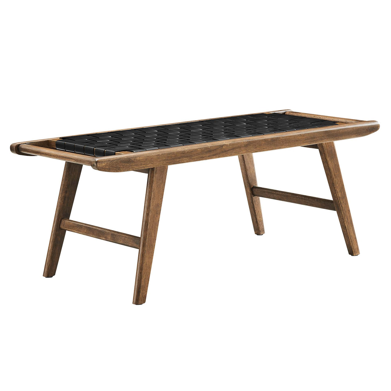 Hunter Eco-Leather Bench, Walnut & Black