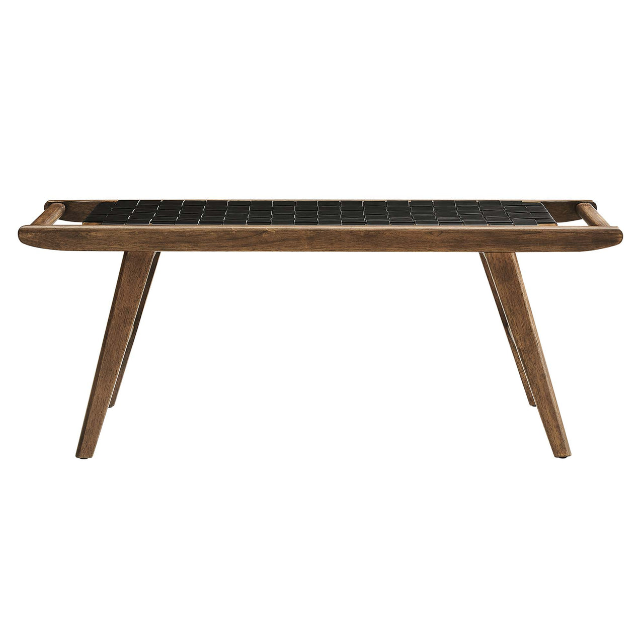 Hunter Eco-Leather Bench, Walnut & Black