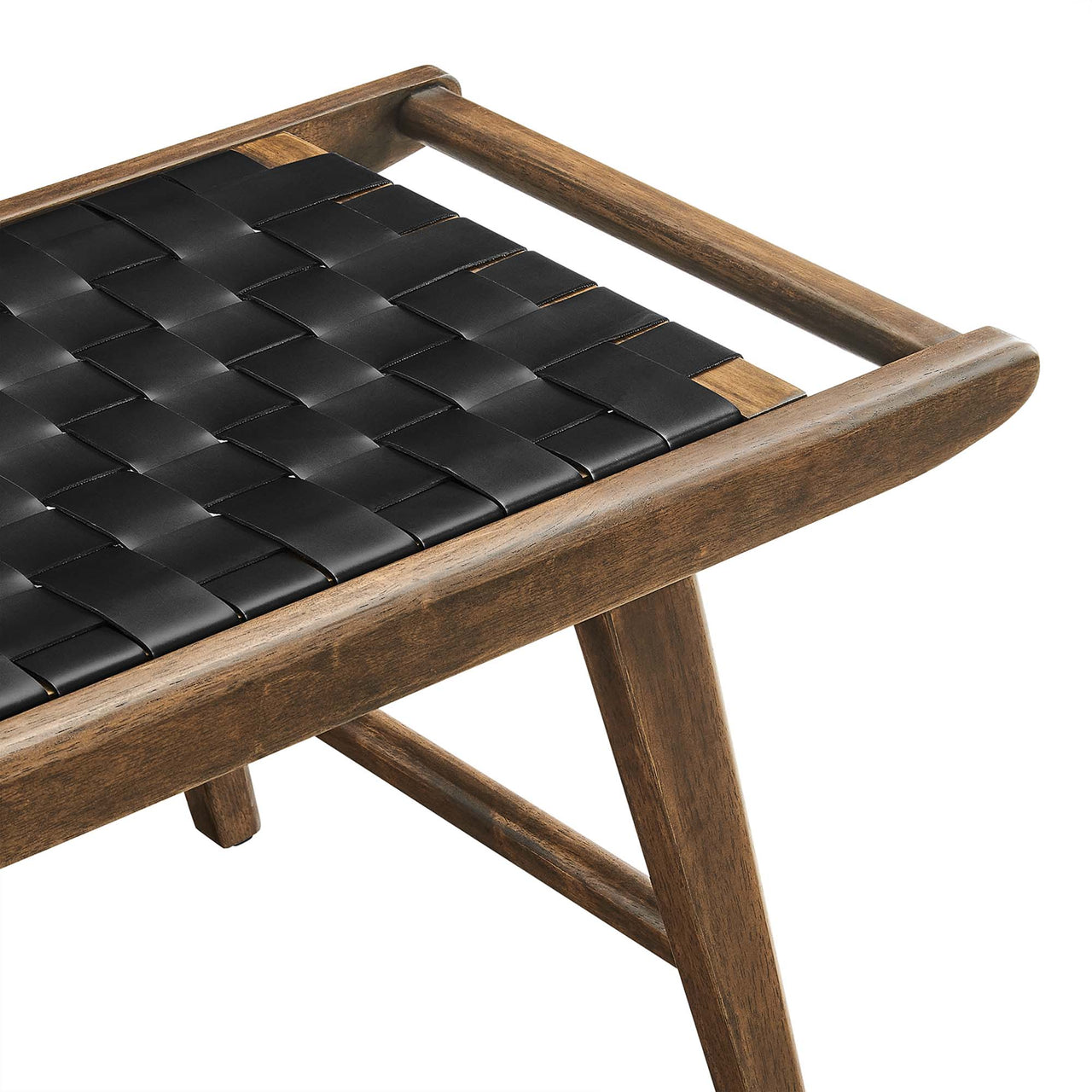 Hunter Eco-Leather Bench, Walnut & Black