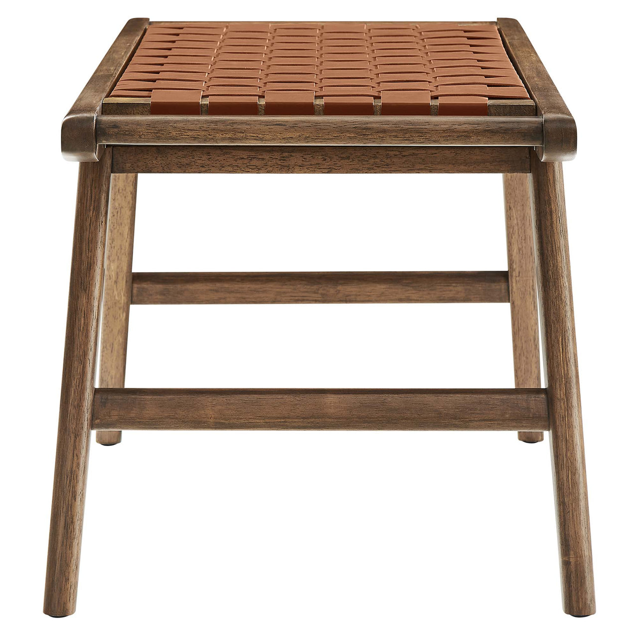 Hunter Eco-Leather Bench, Walnut & Brown