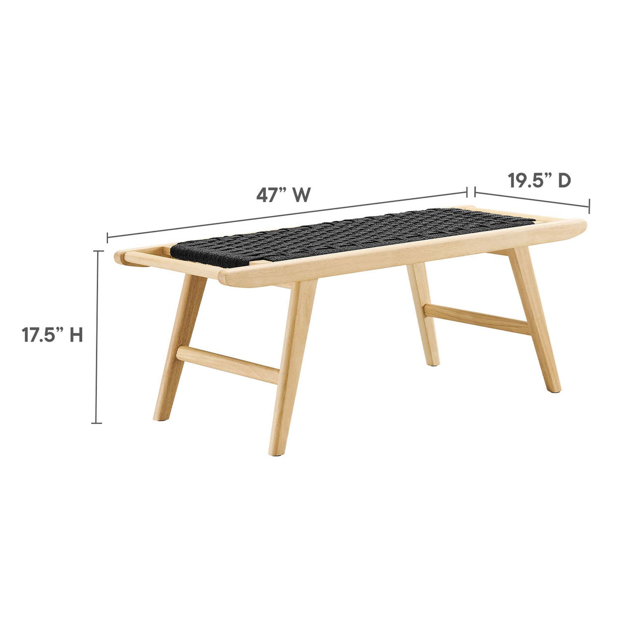 Hunter Bench, Natural Wood & Black