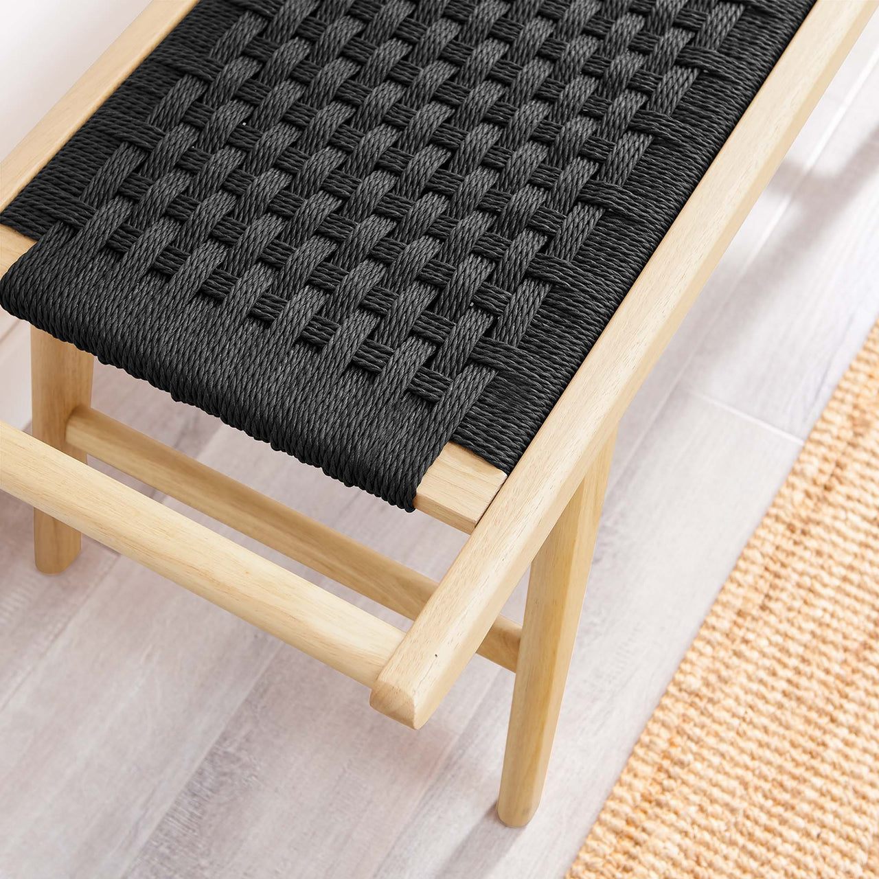 Hunter Bench, Natural Wood & Black