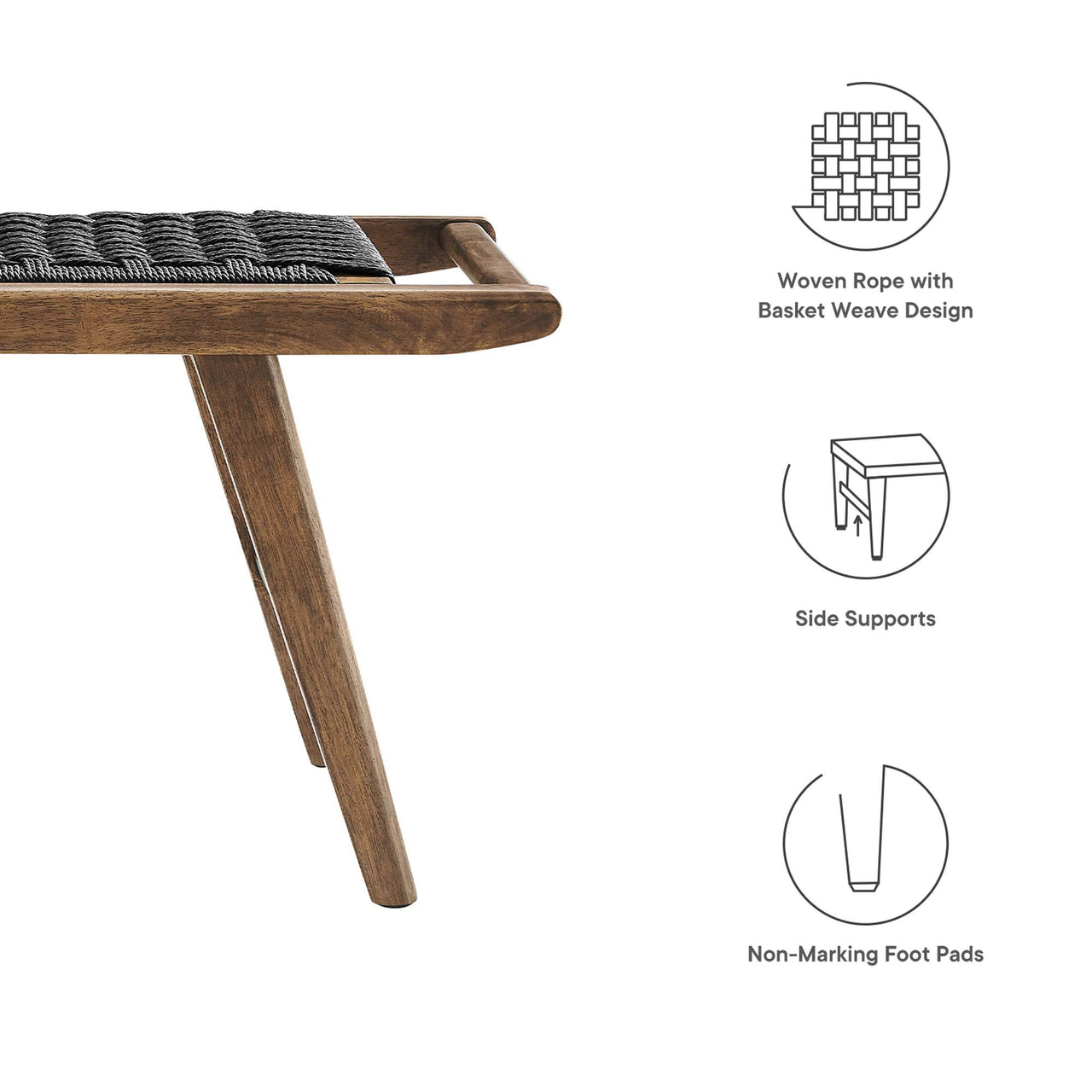 Hunter Bench, Walnut & Black