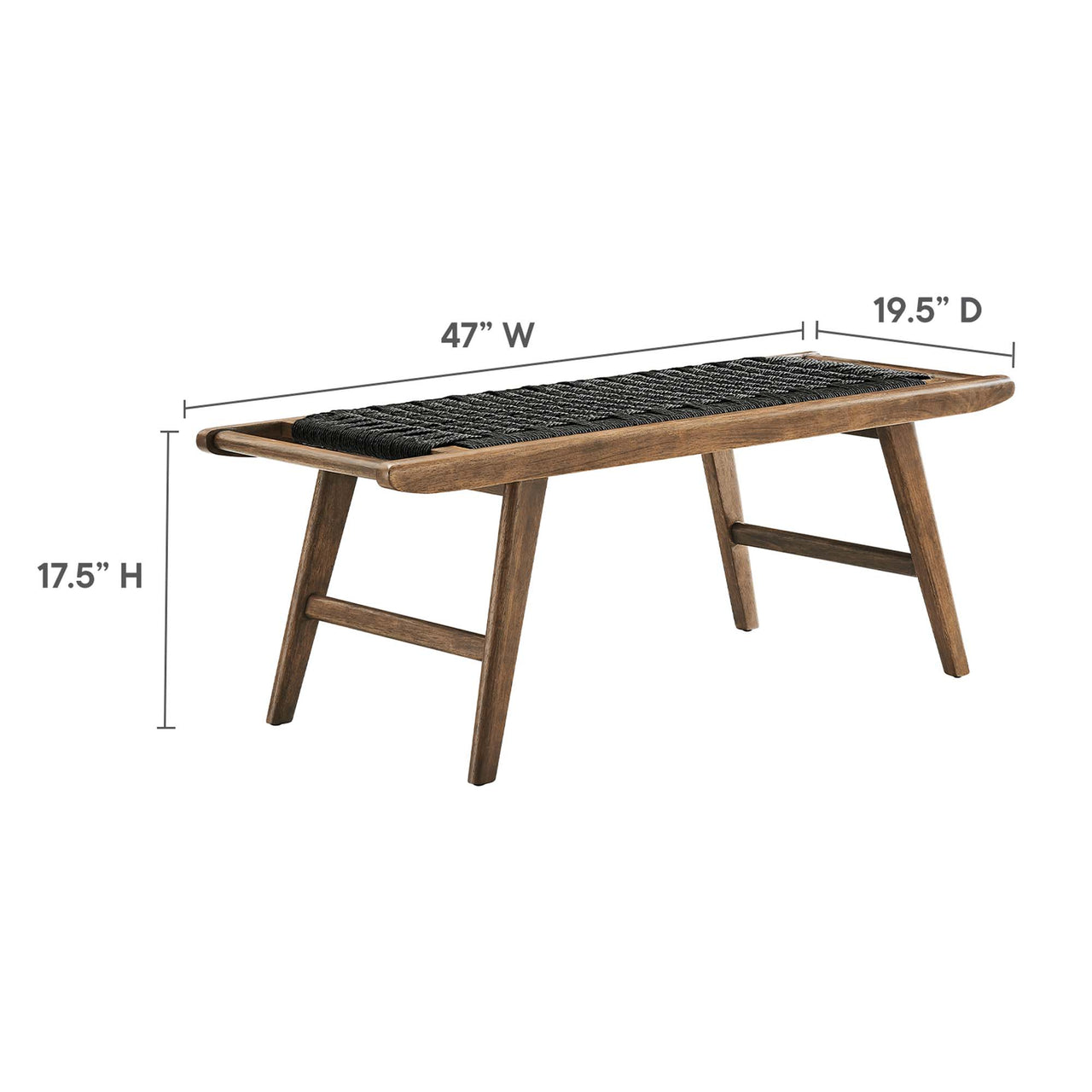 Hunter Bench, Walnut & Black