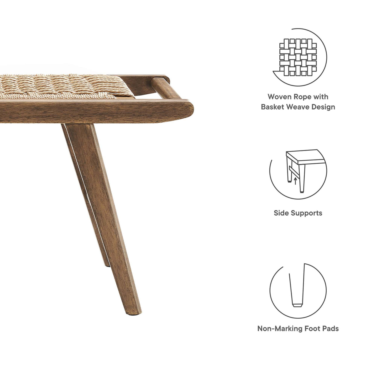 Hunter Bench, Walnut & Natural Wood