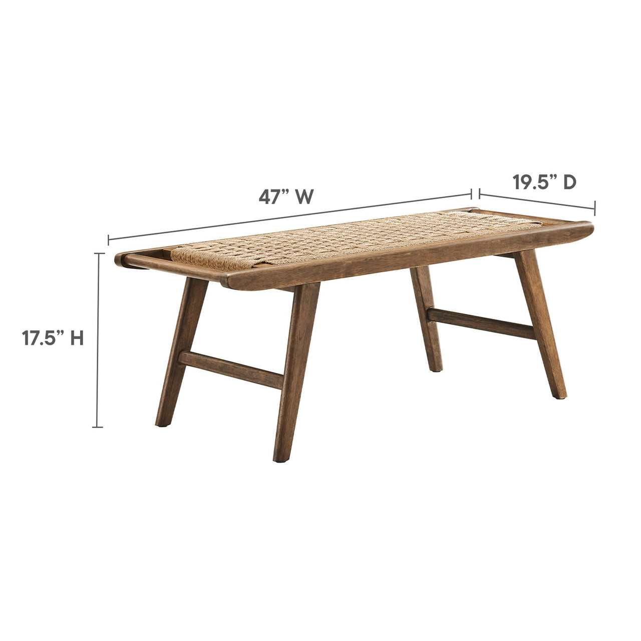 Hunter Bench, Walnut & Natural Wood