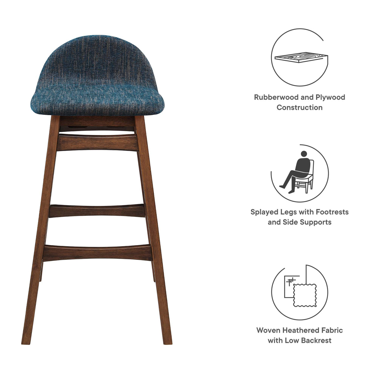 Sentinel Bar Stool Set of 2, Navy