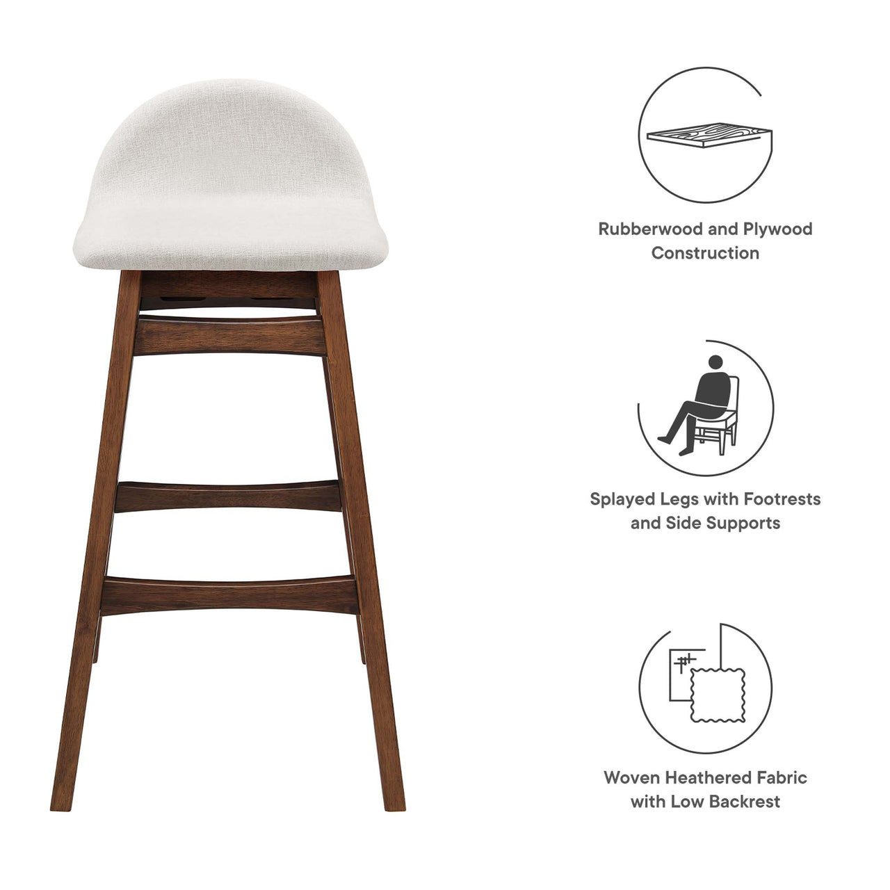 Sentinel Bar Stool Set of 2, Ivory