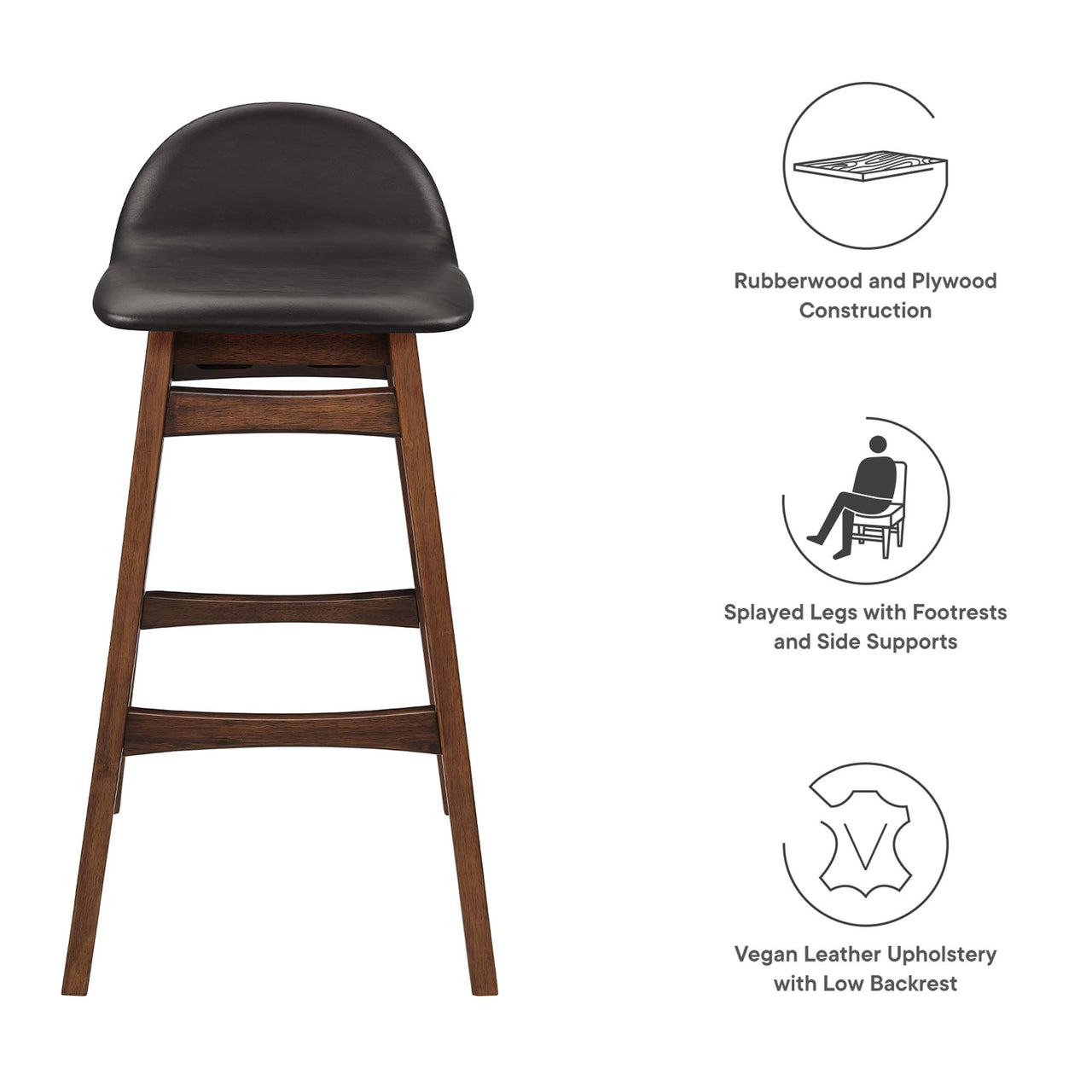 Sentinel Bar Stool Set of 2, Brown