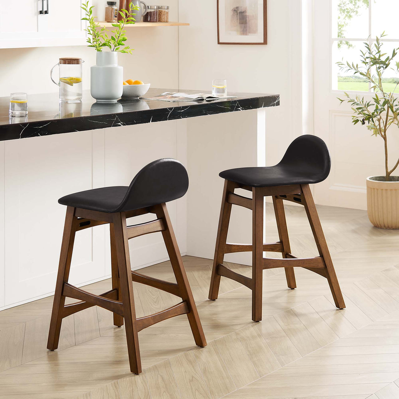Sentinel Counter Stool Set of 2, Brown