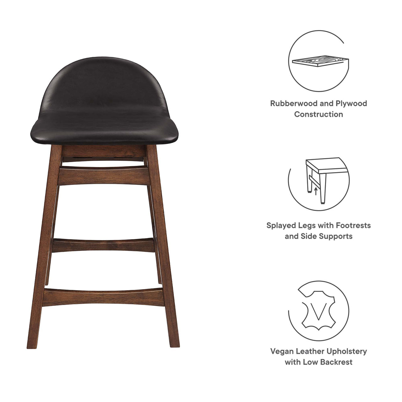 Sentinel Counter Stool Set of 2, Brown