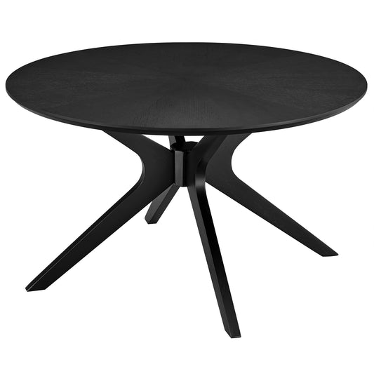Crossroads Round Wood Coffee Table, Black