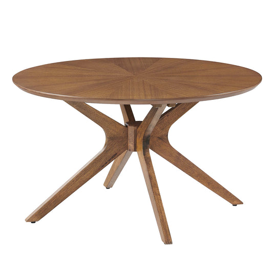 Crossroads Round Wood Coffee Table, Walnut