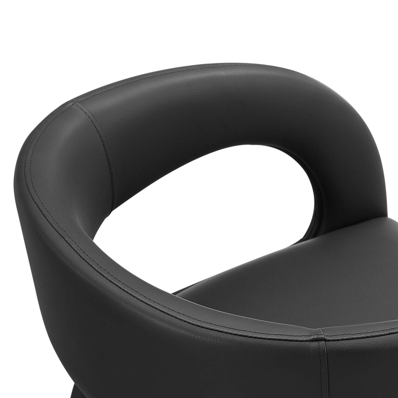 Heron Faux Leather Dining Chair Set of 2, Black