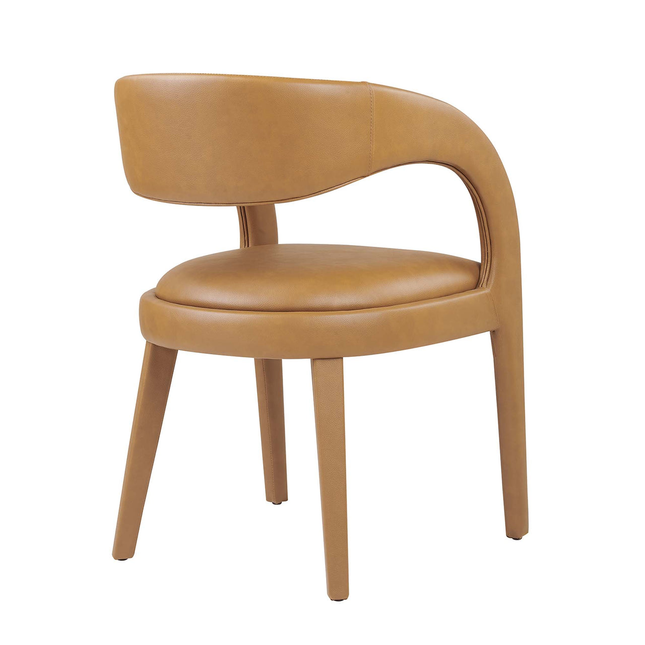 Heron Faux Leather Dining Chair Set of 2, Tan