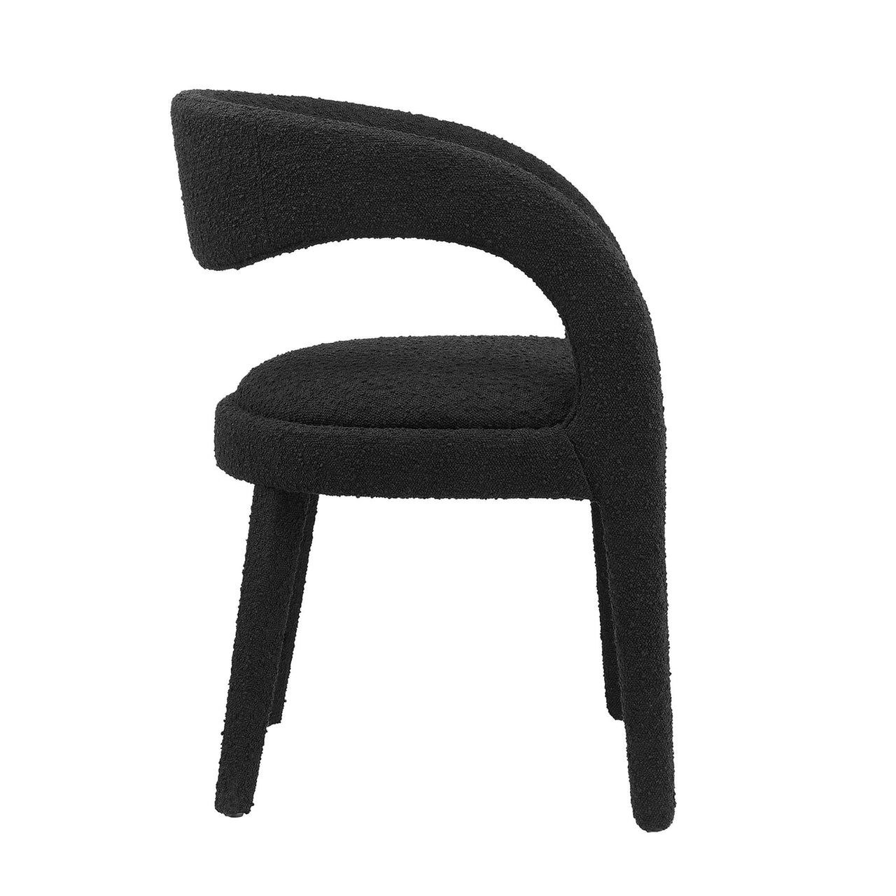Heron Boucle Dining Chair Set of 2, Black