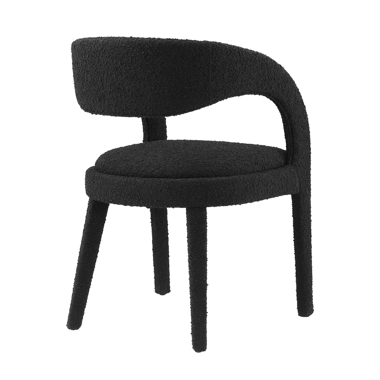 Heron Boucle Dining Chair Set of 2, Black