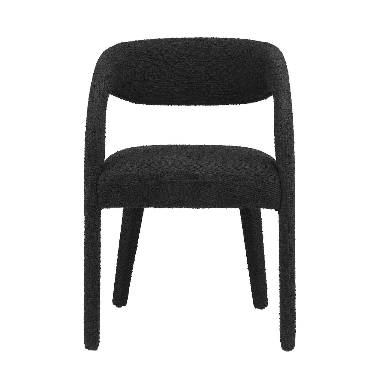 Heron Boucle Dining Chair Set of 2, Black