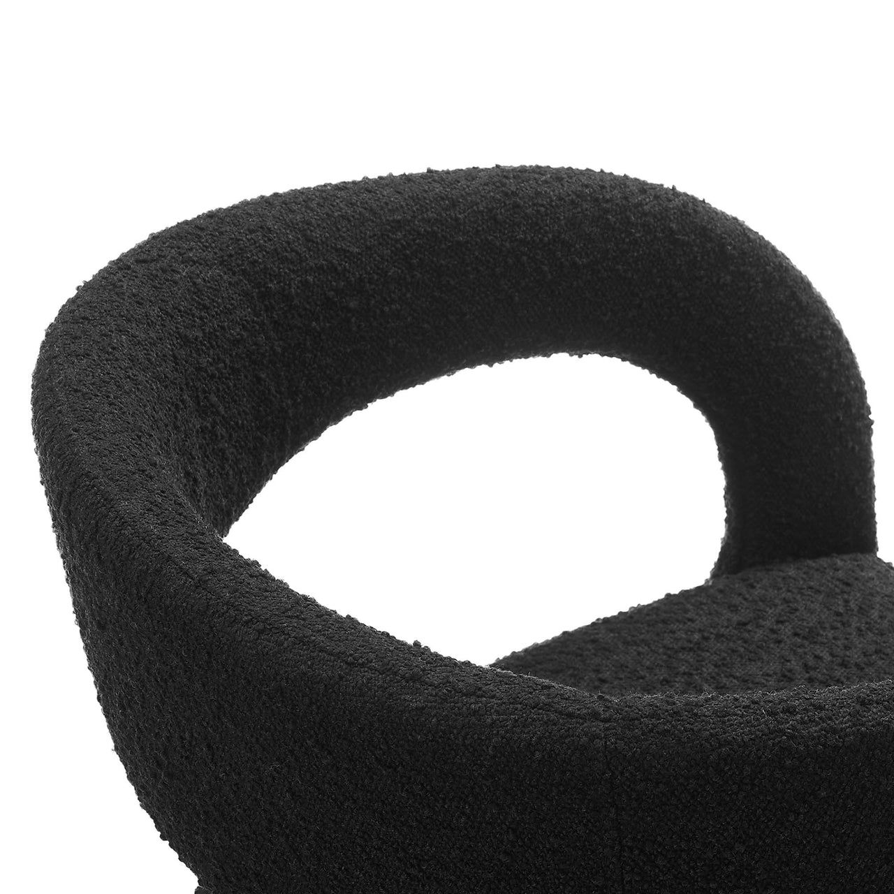 Heron Boucle Dining Chair Set of 2, Black