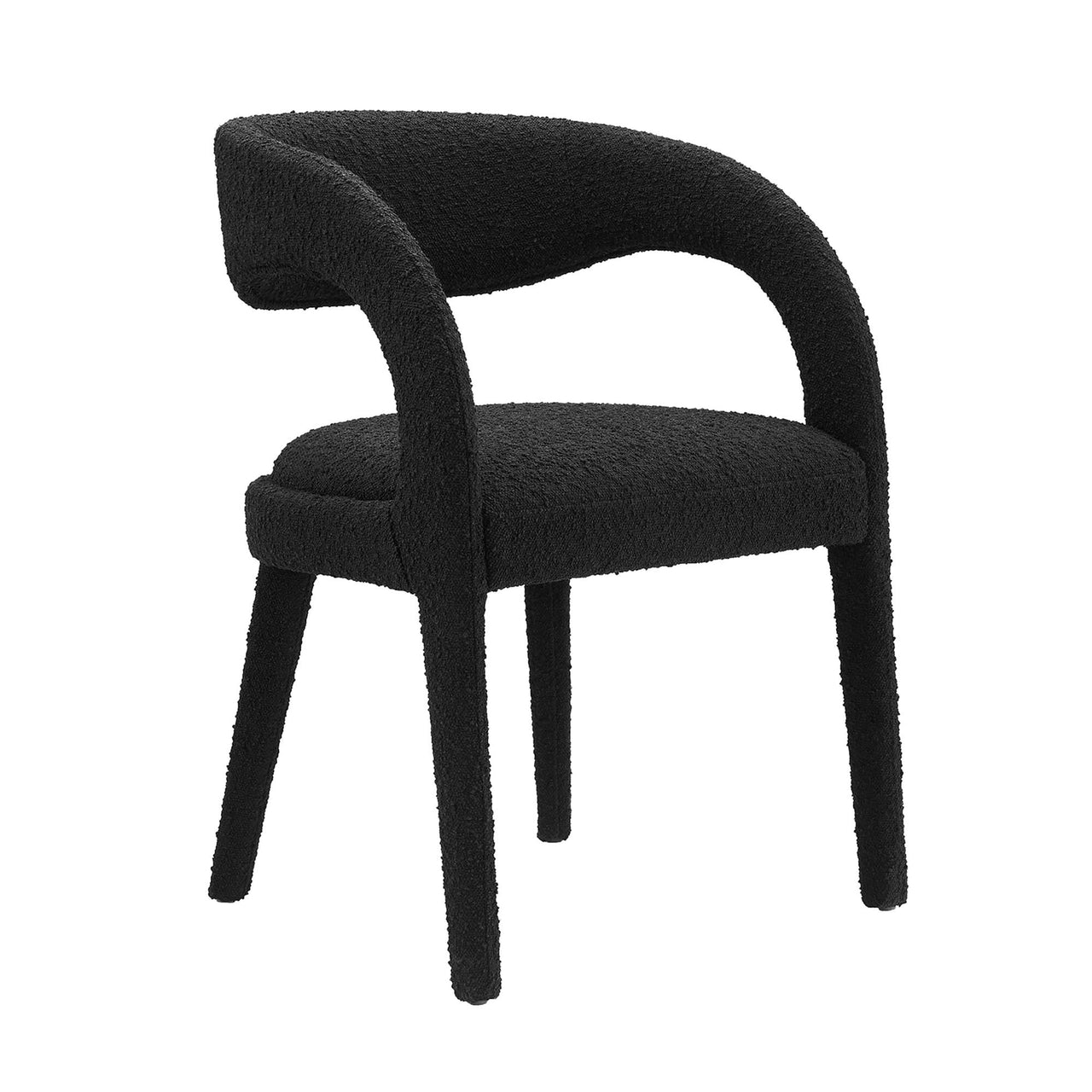 Heron Boucle Dining Chair Set of 2, Black