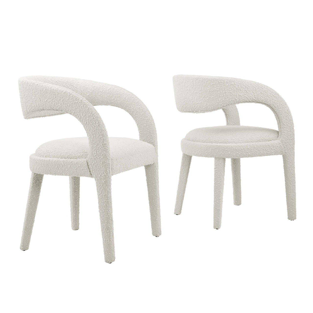Heron Boucle Dining Chair Set of 2, Ivory
