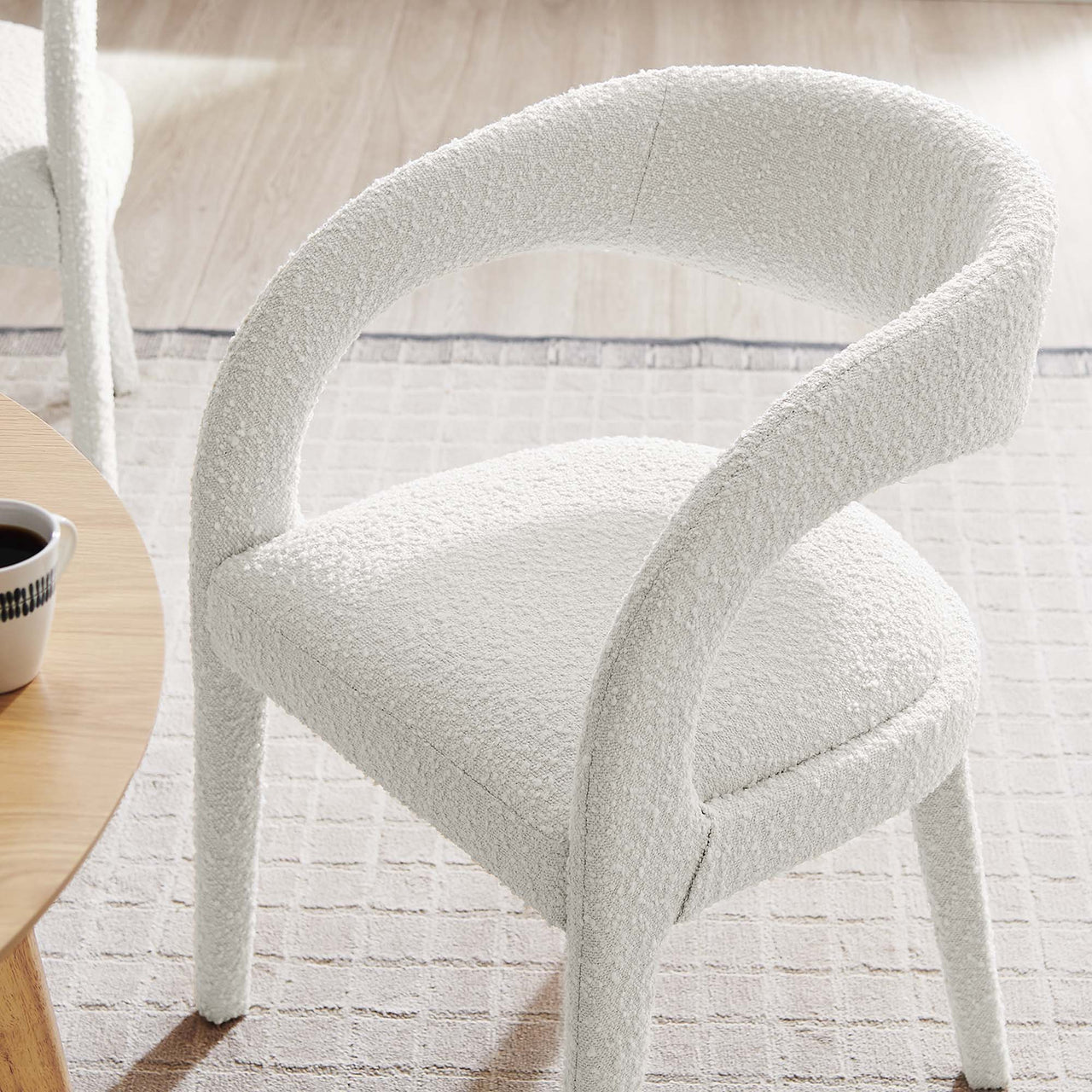 Heron Boucle Dining Chair Set of 2, Ivory
