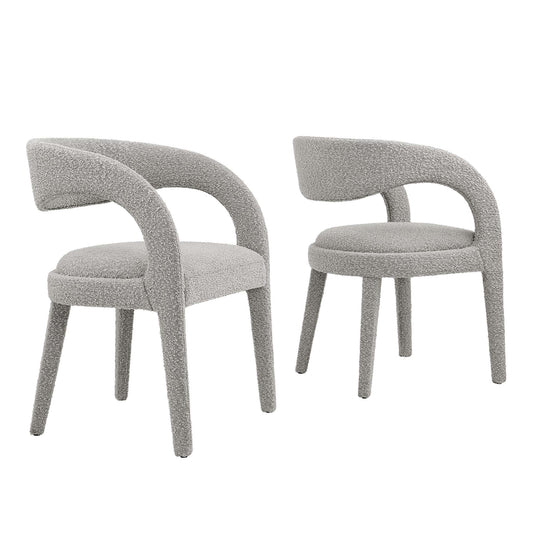 Heron Boucle Dining Chair Set of 2, Taupe