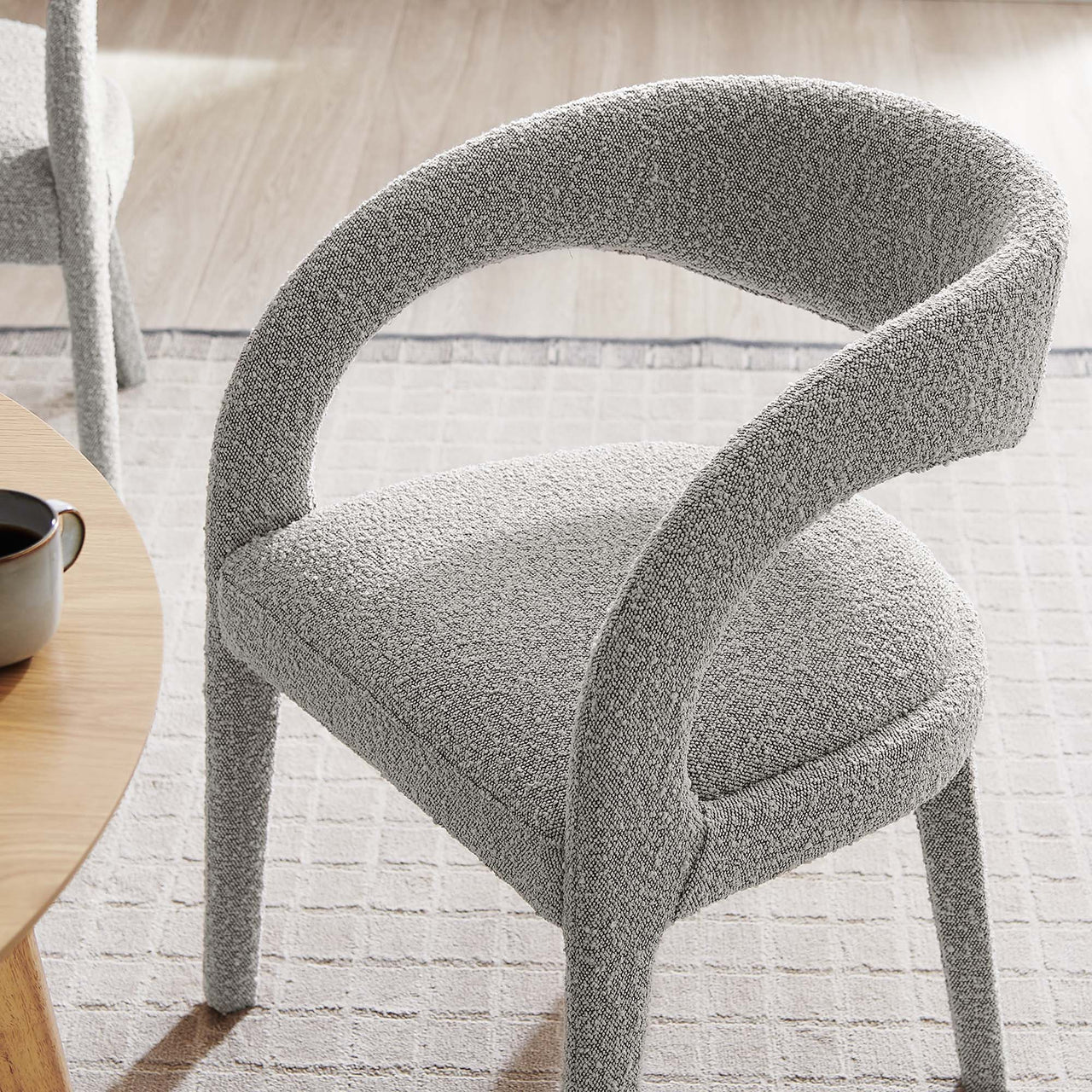 Heron Boucle Dining Chair Set of 2, Taupe