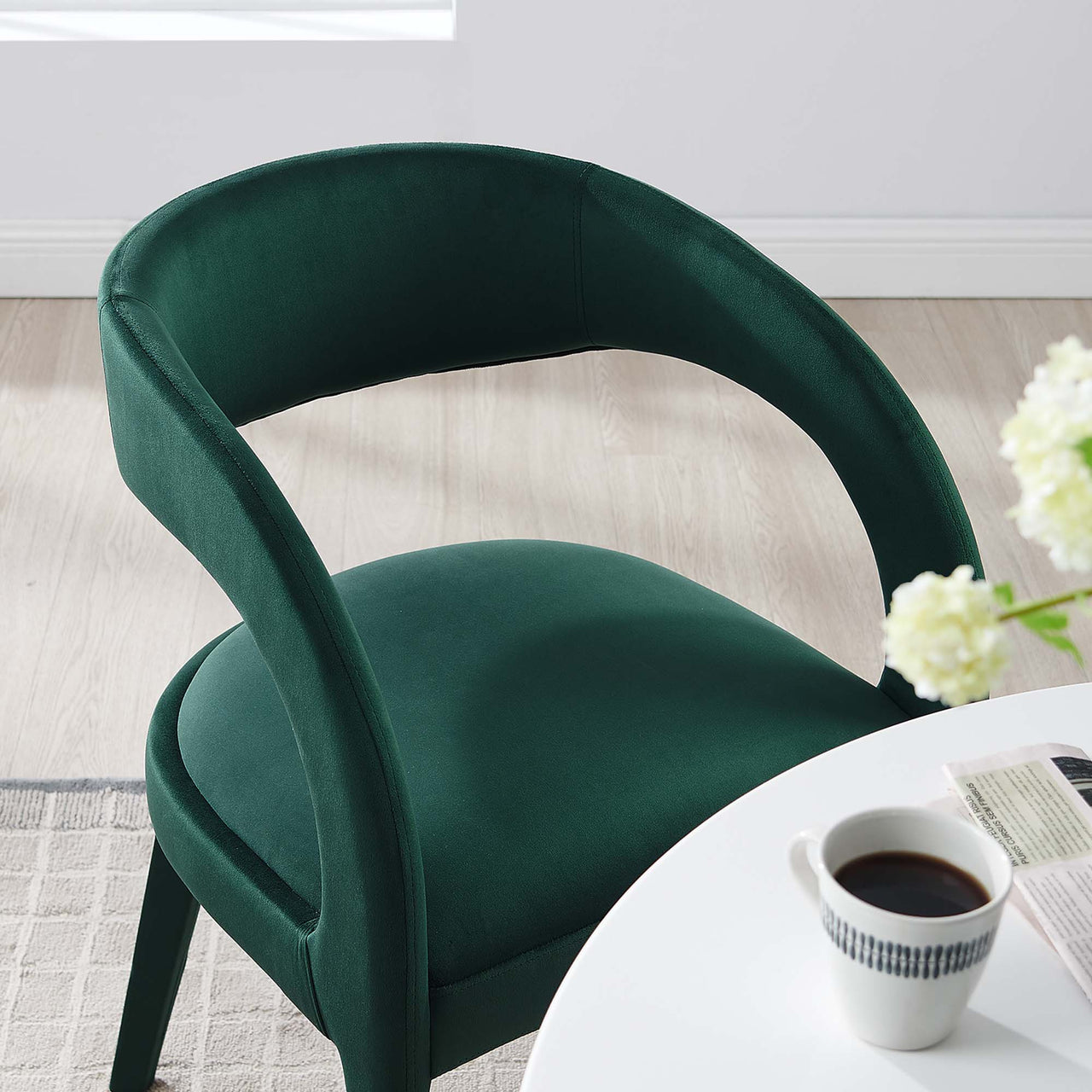 Heron Velvet Dining Chair Set of 2, Green