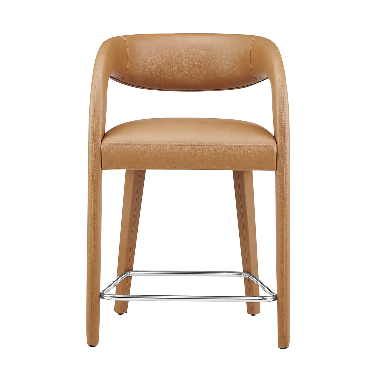 Heron Faux Leather Counter Stool Set of 2, Tan