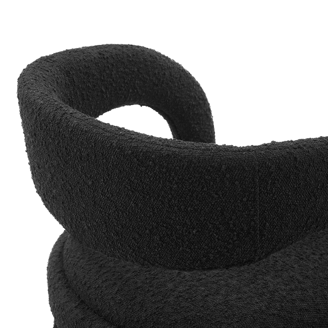 Heron Boucle Counter Stool Set of 2, Black & Silver