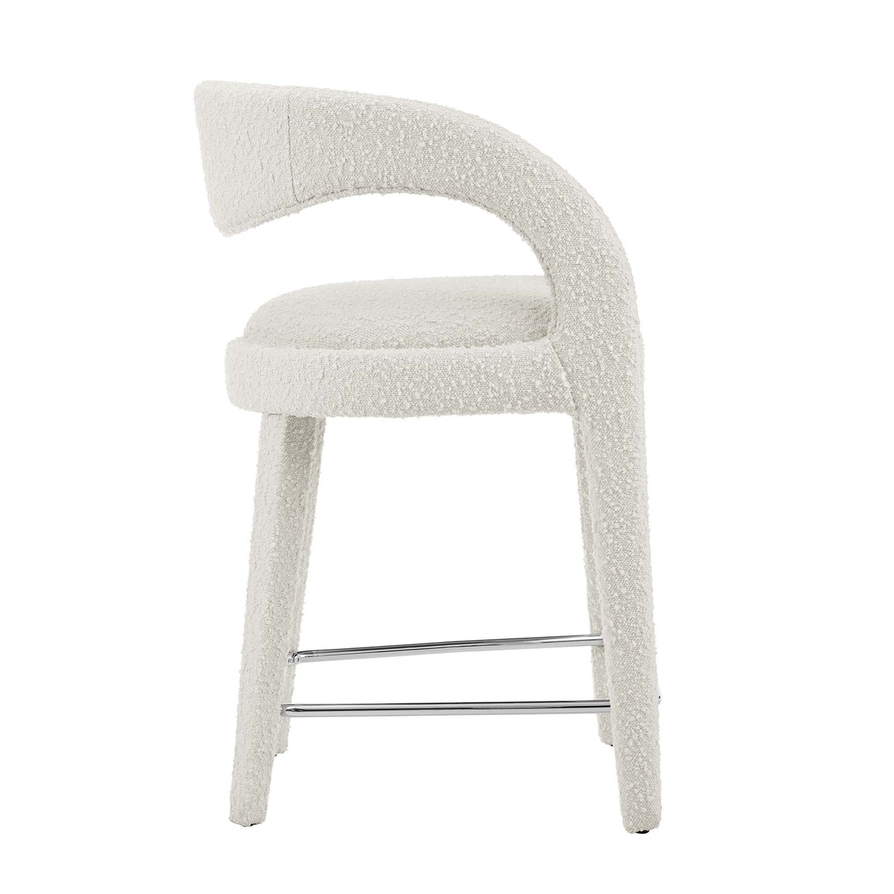 Heron Boucle Counter Stool Set of 2, Ivory
