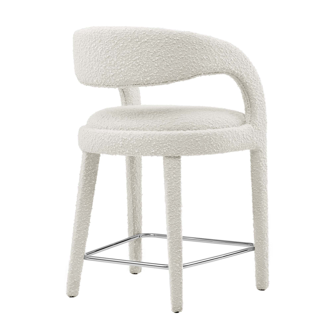 Heron Boucle Counter Stool Set of 2, Ivory