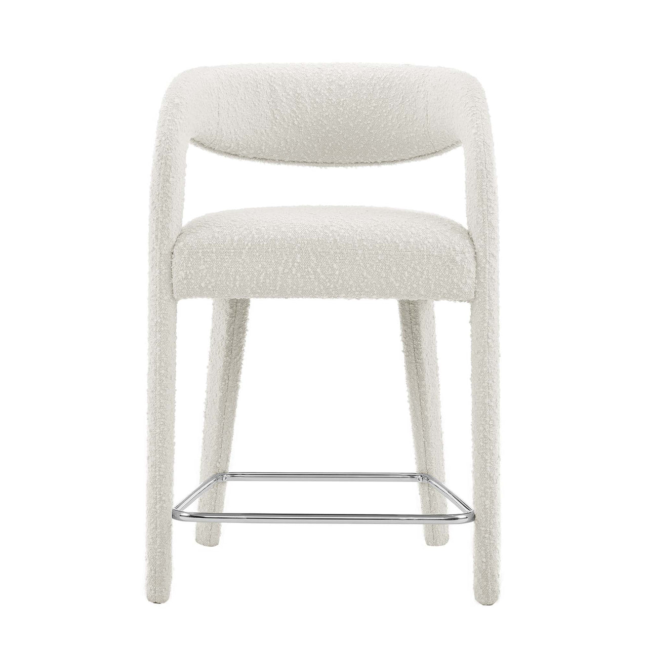 Heron Boucle Counter Stool Set of 2, Ivory
