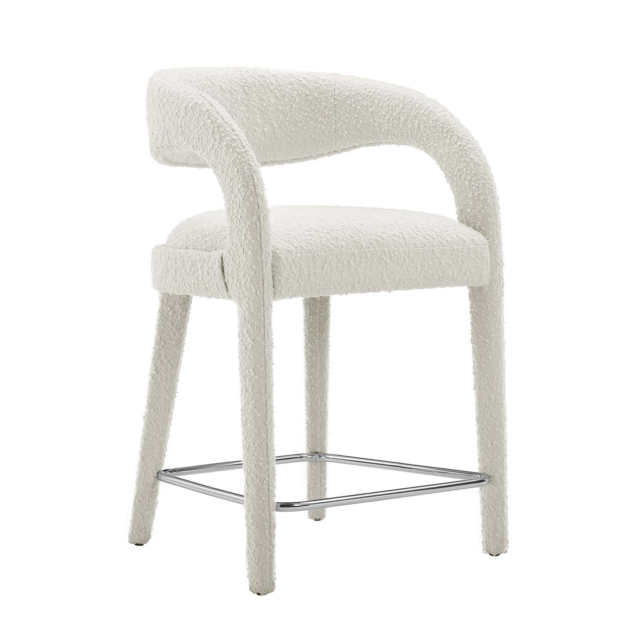 Heron Boucle Counter Stool Set of 2, Ivory