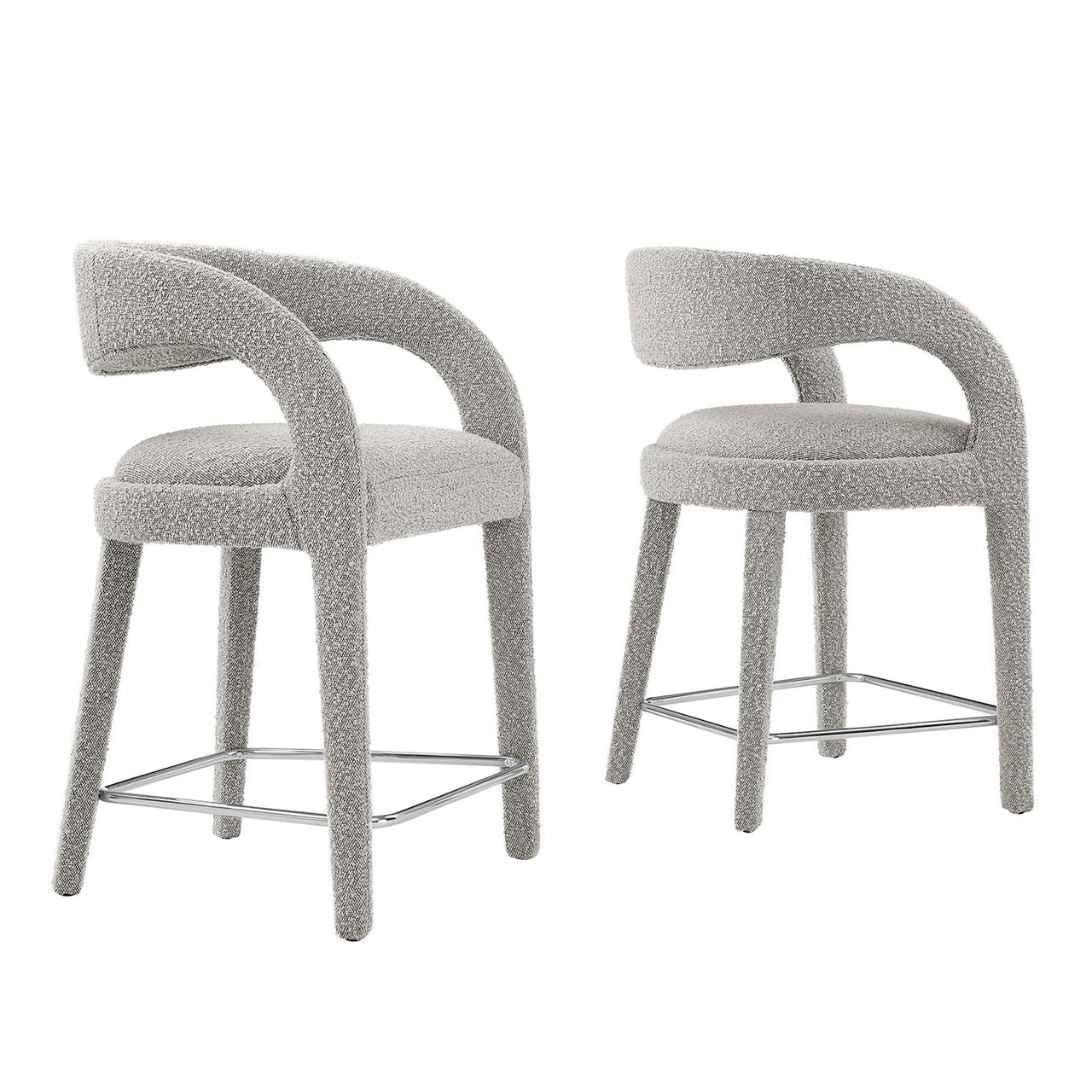Heron Boucle Counter Stool Set of 2, Taupe