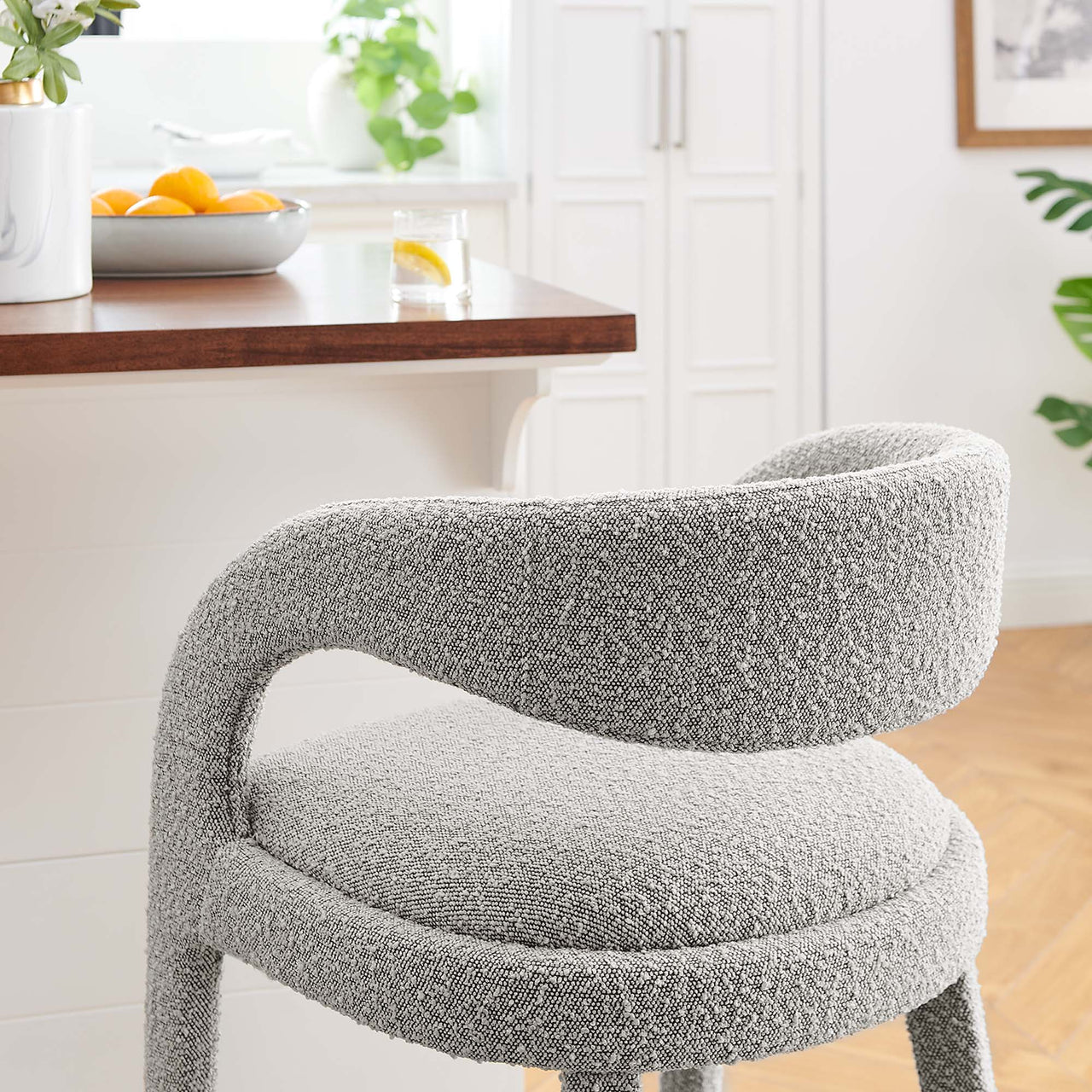 Heron Boucle Counter Stool Set of 2, Taupe