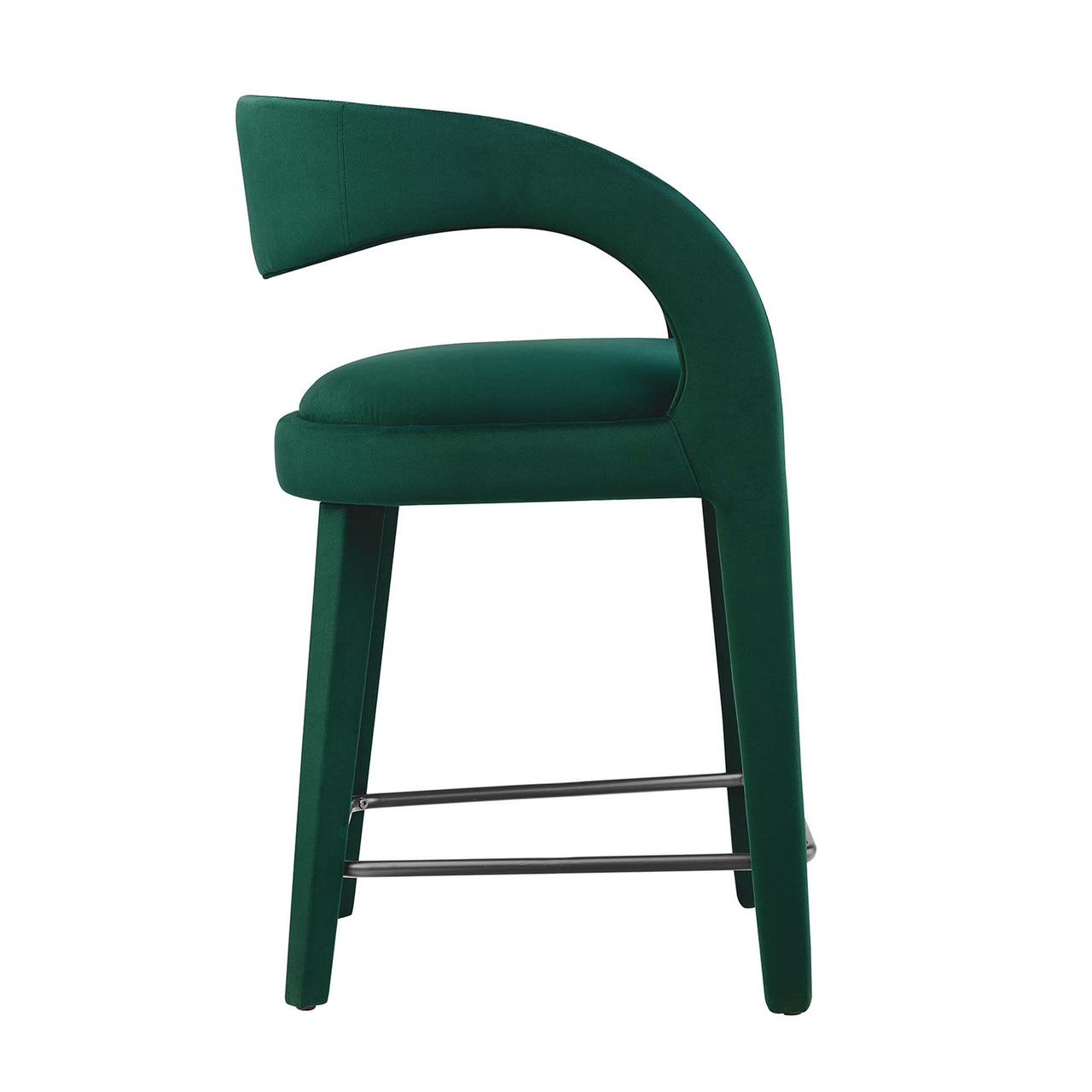 Heron Velvet Counter Stool Set of 2, Green