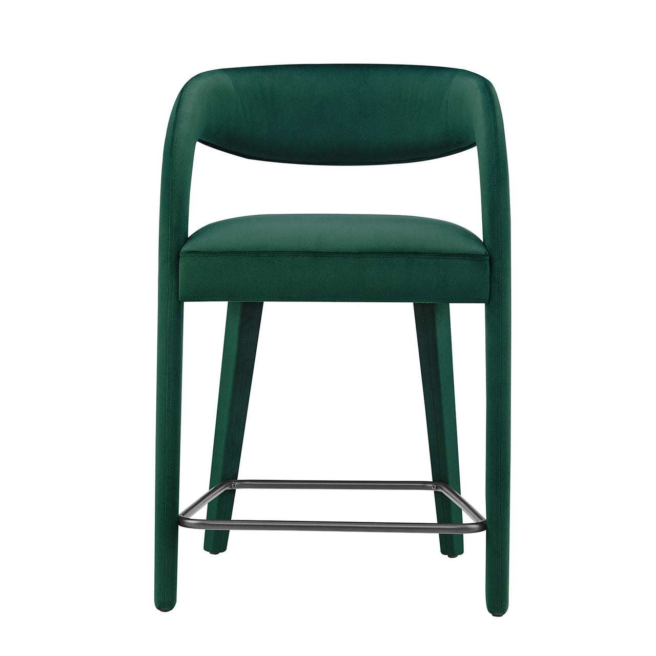 Heron Velvet Counter Stool Set of 2, Green