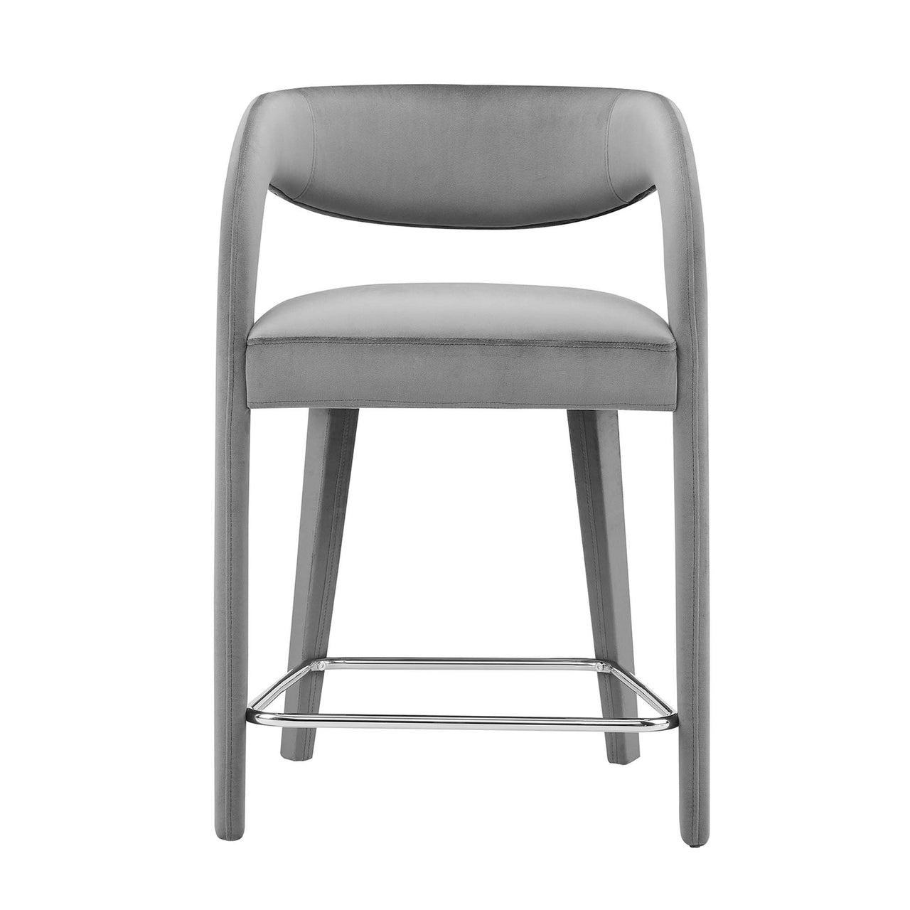 Heron Velvet Counter Stool Set of 2, Gray