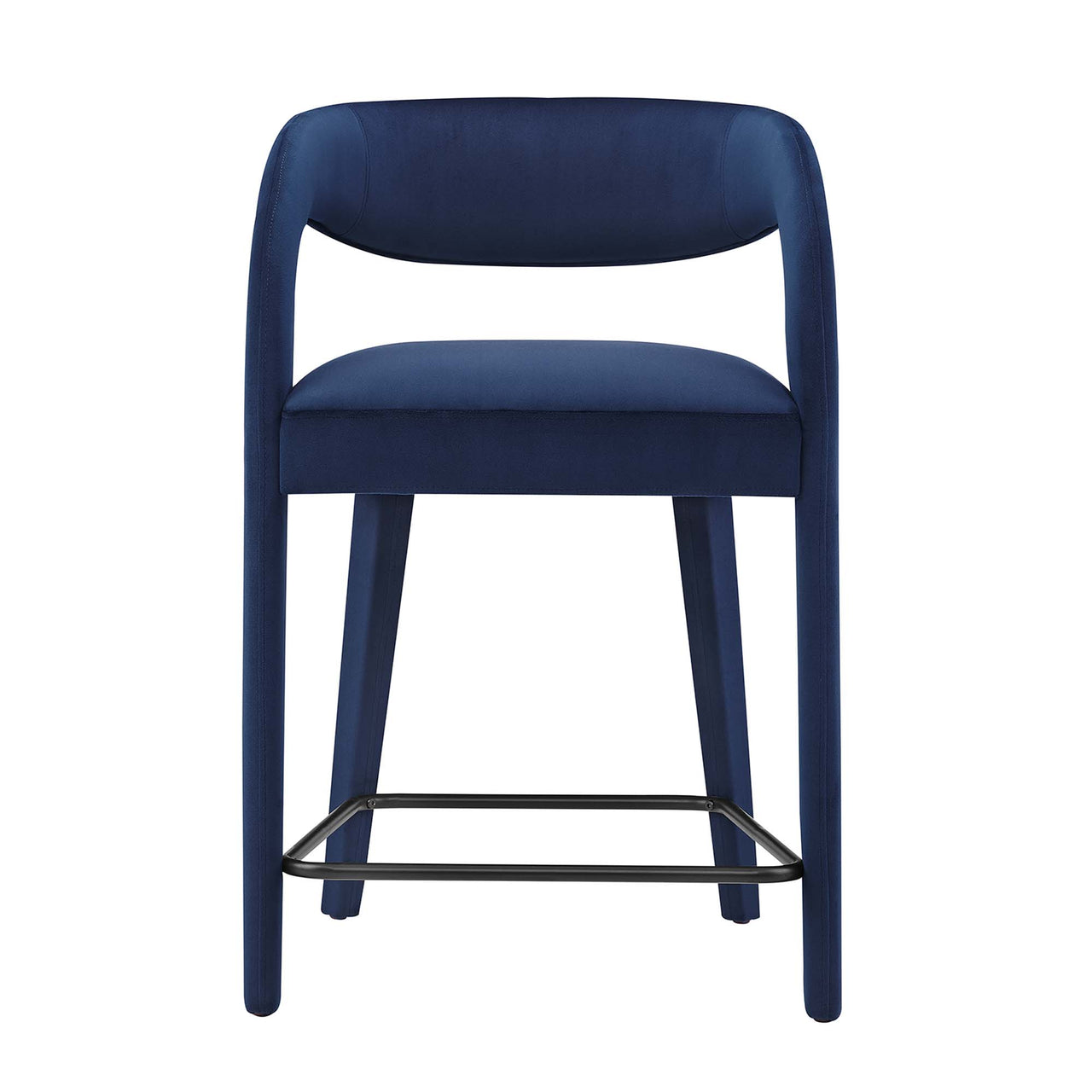 Heron Velvet Counter Stool Set of 2, Dark Blue